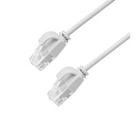 SeKi Patch Cable Cat 6 Ultra Thin 0.5 m White - U/UTP LAN Cable RJ45 - Extra Thin 2.8 mm - Slim Network Cable - Gigabit Ethernet - Flexible - Short Plug - PoE