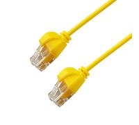 SeKi Patch Cable Cat 6 Ultra Thin 0.5 m Yellow - U/UTP LAN Cable RJ45 - Extra Thin 2.8 mm - Slim Network Cable - Gigabit Ethernet - Flexible - Short Plug - PoE