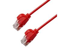 SeKi Patch Cable Cat 6 Ultra Thin 1 m Red - U/UTP LAN Cable RJ45 - Extra Thin 2.8 mm - Slim Network Cable - Gigabit Ethernet - Flexible - Short Plug - PoE