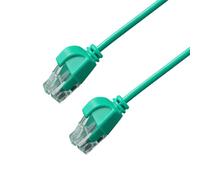 SeKi Patch Cable Cat 6 Ultra Thin 2 m Green - U/UTP LAN Cable RJ45 - Extra Thin 2.8 mm - Slim Network Cable - Gigabit Ethernet - Flexible - Short Plug - PoE