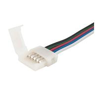 SeKi RGBW Connector (10 mm) with 100 cm Cable for 10 mm LED RGB+W Strips; Clip Connector; RGBW Extension