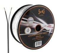 Seki Speaker Cable 2x0,5 mm², CCA, 100 m Reel White Audio Cable, Speaker Cable