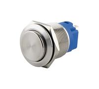 SeKi Stainless Steel Push Button Diameter 19 mm Touch Button Protruding Head Shape Soldering Eyelets/Flat Connector 0.5 x 2.8 Connection Bell Push Button