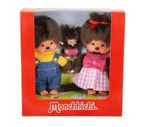 Sekiguchi 254870 Monchhichi Family Plush Toy Set Boy/Girl with Baby