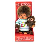 Sekiguchi Monchhichi 220960 - Plush Toy Dad with Child, Approx. 20 cm
