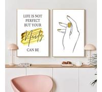 SekkQ Abstract Gold Nail Quote Line Art Posters Prints Beauty Salon Decorative Paintings Canvas Wall Art Picture Nordic Room Decor No Frame-30x40cmX2