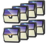 Seklin 8 Pack Solar Security Lights Outdoor, 239 LED Solar Powered Wall Light, 270° Wide Lighting Angle, Motion Sensor, IP65 Waterproof Solar Flood Lamp for Outside Yard Fence Garage