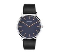 Sekonda 1343 Blue Dial Black Leather Strap Watch - W31425