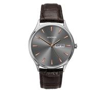 Sekonda Mens Grey Dial Brown Leather Strap Watch 1685