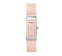 Sekonda 17mm Sparkle Slim Ladies Crystal Rocks Dress Watch with Brushed Dial Jewellery Clasp and Leather Backed Strap