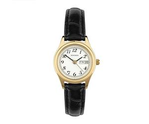 Sekonda 27mm Hughes Womens Gold Classic Quartz Watch with Day Date White Dial Analogue Display 30m Water Resistant