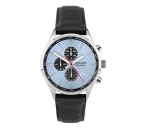 Sekonda 30106 Dual Time Black Leather Strap Watch - W31436