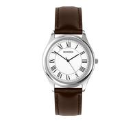 Sekonda Classic Men's 38mm Evans Watch in Silver with Brown Leather Strap & White Dial