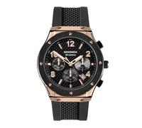 Sekonda 30257 Rose Tone Black Silicone Strap Watch - W31412