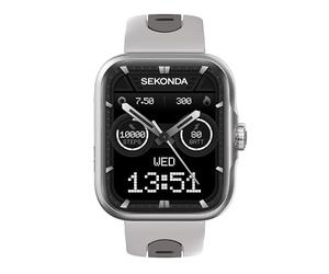 Sekonda 39mm Motion Pro GPS Smart Watch in Silver with Grey Silicone Strap