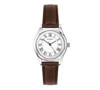 Sekonda Classic Ladies 25mm Evans Watch in Silver with Brown Leather Strap & White Dial