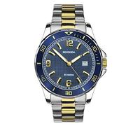 Sekonda 44mm Mens Tasman Silver Two Tone Analogue Dive Watch Date Window Stainless Steel Strap 50m Water Resistant