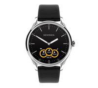 Sekonda 45mm Hybrid Smart Watch in Silver with Black Leather Bracelet