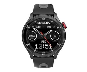Sekonda 47mm Active Pro GPS Smart Watch in Black with Black Silicone Strap