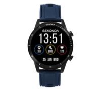 Sekonda Active Go 45mm Unisex Round Black Smartwatch Watch with Blue Strap