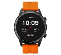 Sekonda Active Mens 45mm Smart Watch with Heart Rate and Sleep Monitor, Sport Activity, Music, Weather & Message Functions, with Orange Rubber Strap,