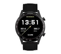 Sekonda Mens Active Plus 45 mm Smart Watch Gift Set - Black & Orange Silicone Interchangeable Straps