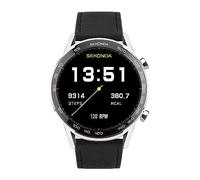 Sekonda Active Plus Mens Smartwatch 45mm Silver Leather Strap