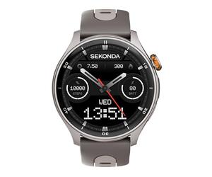 Sekonda Active Pro Mens 47mm Smartwatch Watch With Silver Case And Silicone Strap With AMOLED Dial