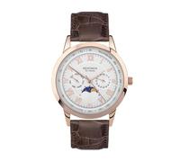 Sekonda Armstrong Mens Analogue Watch 40mm Rose Gold Leather Upper Strap