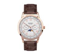 Sekonda Armstrong Moonphase Watch With Brown Leather Strap and Rose Gold Case