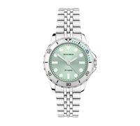 Sekonda Balearic Ladies 33mm Quartz Watch in Green with Analogue Display, and Silver Stainless Steel Strap 40565