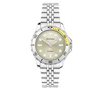 Sekonda Balearic Ladies 33mm Quartz Watch in Yellow with Analogue Display, and Silver Stainless Steel Strap 40566