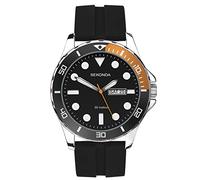 Sekonda Sekonda Balearic Men's Watch | Silver Alloy Case & Black Rubber Strap with Black Dial | 30118