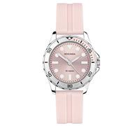 Sekonda Balearic Ladies 33mm Quartz Watch in Pink with Analogue Display, and Pink Rubber Strap 40569