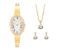 Sekonda Ladies Classic Bellamy Oval Dial Gold Plated Stainless Steel Bracelet Watch Earrings + Necklace Gift Set 49078