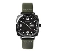 Sekonda Sekonda Airborne Men's Watch | Black Case & Green Leather Strap with Black Dial | 1990