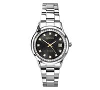 Sekonda Catherine Ladies 27mm Quartz Watch in Black with Analogue Display, and Silver Stainless Steel Bracelet 40520