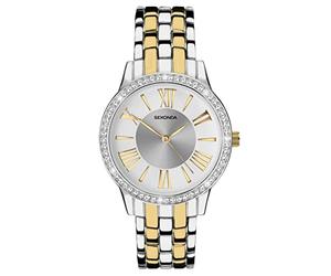 Sekonda Charlotte Womens Analogue Watch 33mm dial | Mineral glass crystal, folding clasp, dual-texture dial, ion-plated case