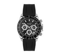 Sekonda Circuit Men's Classic Black Silicone Strap with Black Dial Chronograph Watch Black