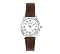 Sekonda Classic Ladies 25mm Evans Watch in Silver with Brown Leather Strap & White Dial