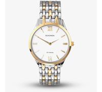 Sekonda Classic White Dial Two Tone Stainless Steel Bracelet Gents Watch 3449
