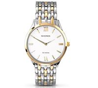 Sekonda Classic White Dial Two Tone Stainless Steel Bracelet Gents Watch 3449