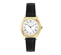 Sekonda Classic Ladies 25mm Evans Watch in Gold with Black Leather Strap & White Dial
