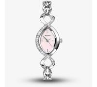 Sekonda Helena 22mm Silver Womens Cocktail Watch with Pink Mother of Pearl Stone Set Dial Analogue Display and Stone Set Bracelet
