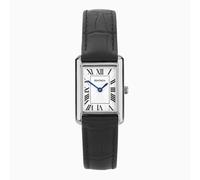 Sekonda Colette Ladies Stone Set Watch | Silver Case and Black Leather Strap | 40744