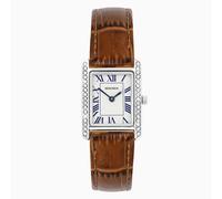 Sekonda Colette Ladies Stone Set Watch | Silver Case and Brown Leather Strap | 40736