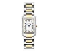 Sekonda Ladies Classic Colette White Rectangular Dial Two-Tone Metal Alloy Bracelet Watch 40735