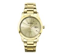 Sekonda Colour Pop Ladies 34mm Quartz Watch in Champagne with Analogue Date Display, and Gold Stainless Steel Strap 40428.