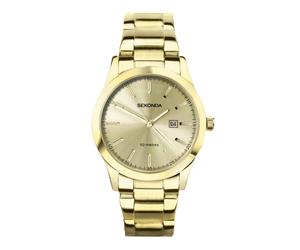 Sekonda Colour Pop Ladies 34mm Quartz Watch in Champagne with Analogue Date Display, and Gold Stainless Steel Strap 40428.