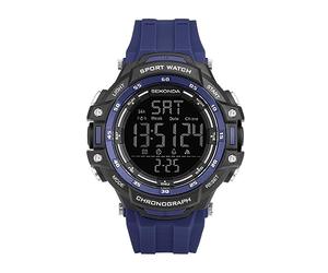 Sekonda Crossfell Digital Men's 53mm Quartz Watch in Black LCD with Digital 100 Year Calendar Display, and Blue Plastic Strap 30164
